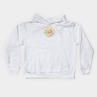 Pink Kimono Bouquet Kids Hoodie